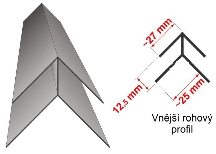 Vonkajší rohový profil FACCIA P517 farba obkladu